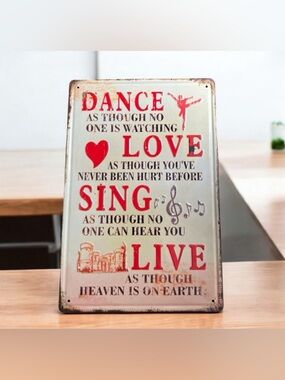NEW Dance As Though No One Is Watching Metal Tin Sign Woman Cave She Shed Love